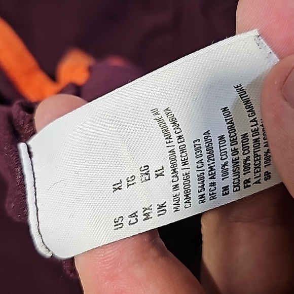 American Eagle XL maroon and orange classic fit polo short sleeve - Picture 6 of 6